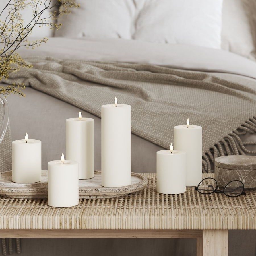 LED-Blockljus DeluxeHomeart 7,5x12,5 cm