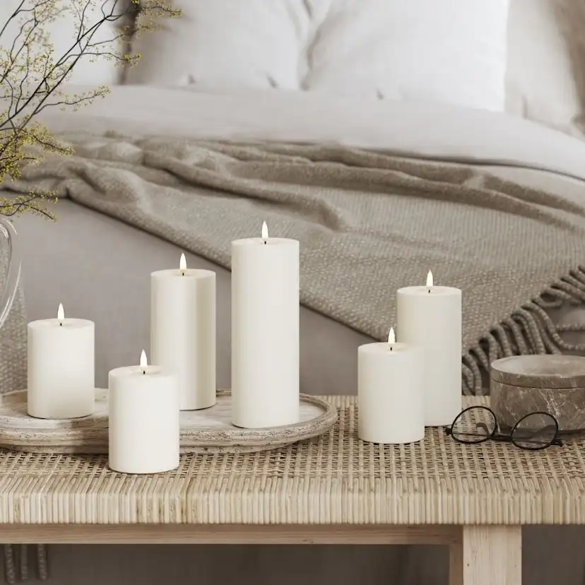 LED-Blockljus DeluxeHomeart 7,5x12,5 cm