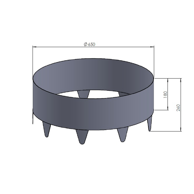 Trädring Skotte Garden Zinkplåt 26cm Hög ⌀65 cm
