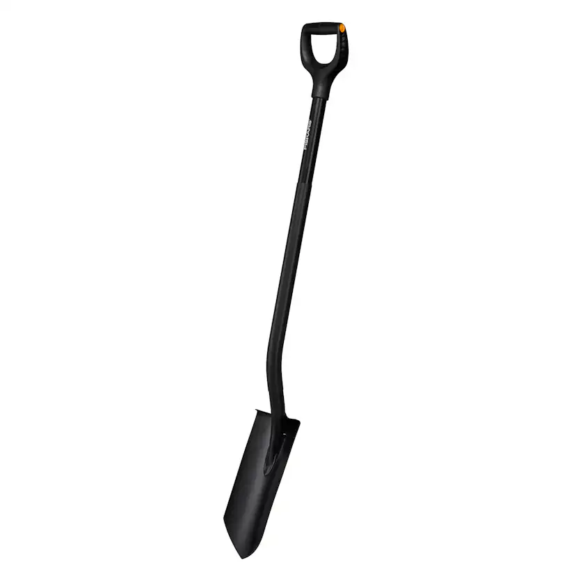 Dräneringspade Fiskars Ergonomic Pro Spetsig Svart