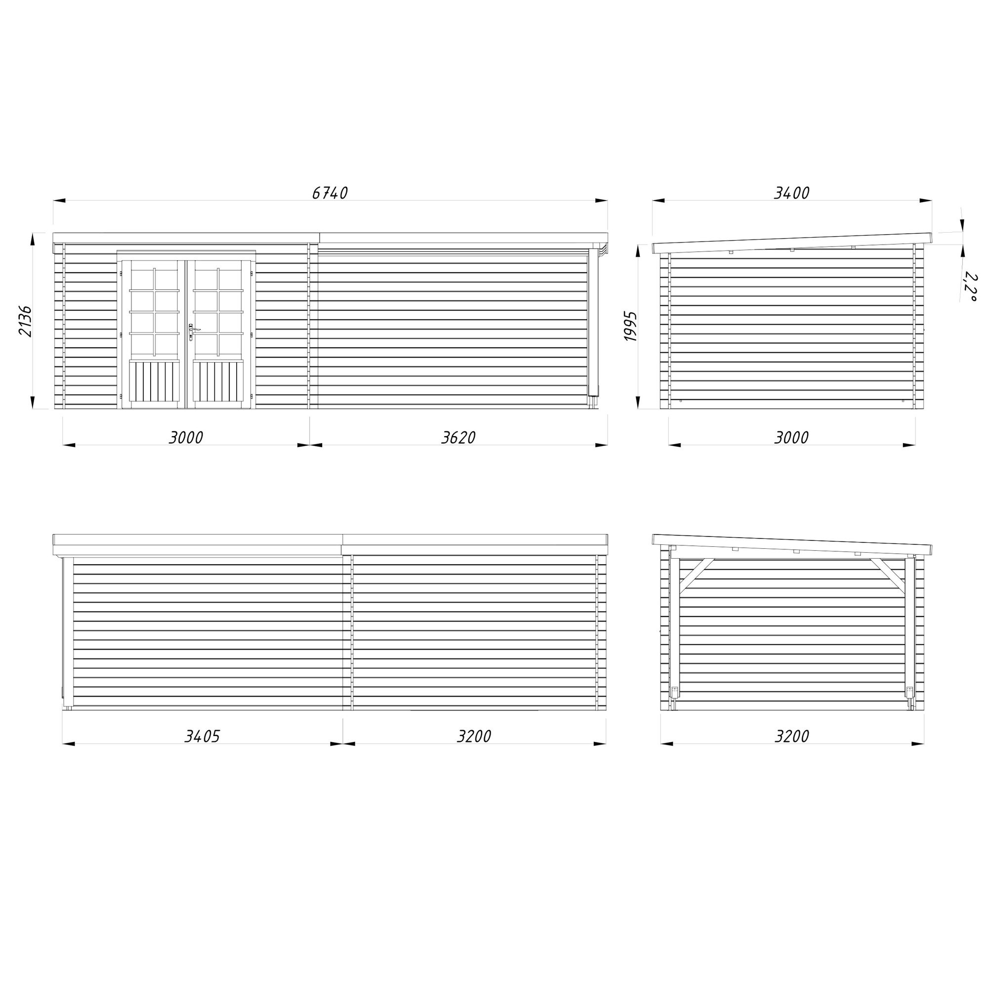 Ella 8,7+10,0 m2 Brun dippad