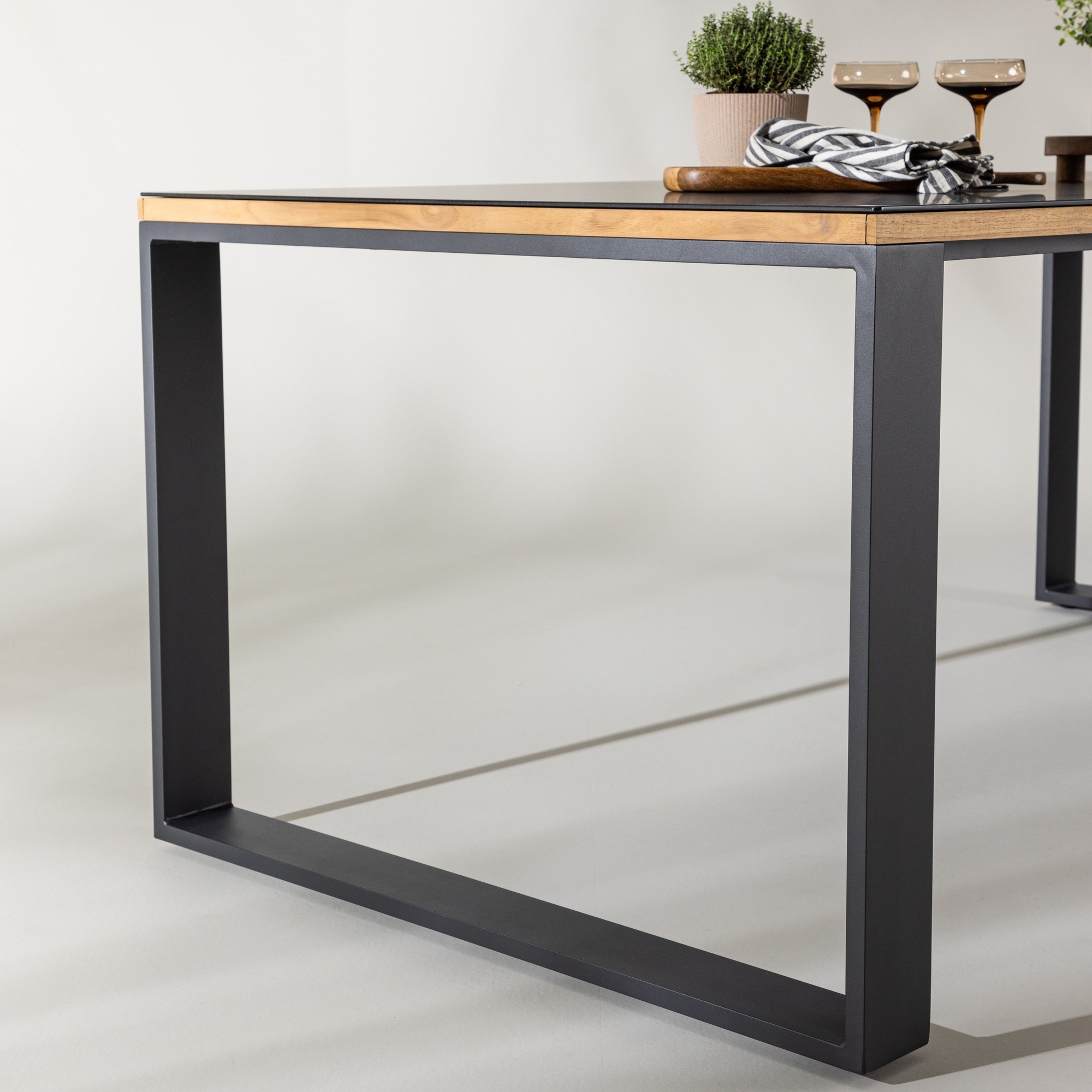 Trädgårdsbord deNoord Aspvik Matbord 100x200 cm Svart