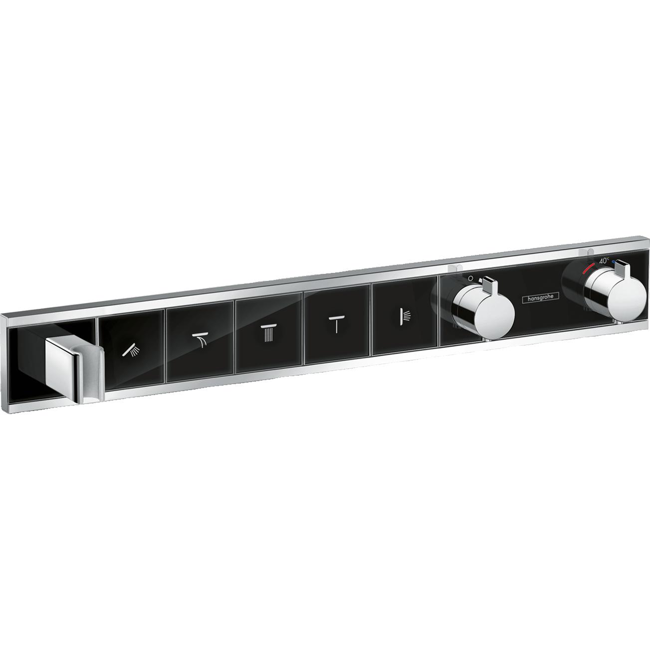 RainSelect Termostat för inbyggnad 5 funktioner Svart/Krom