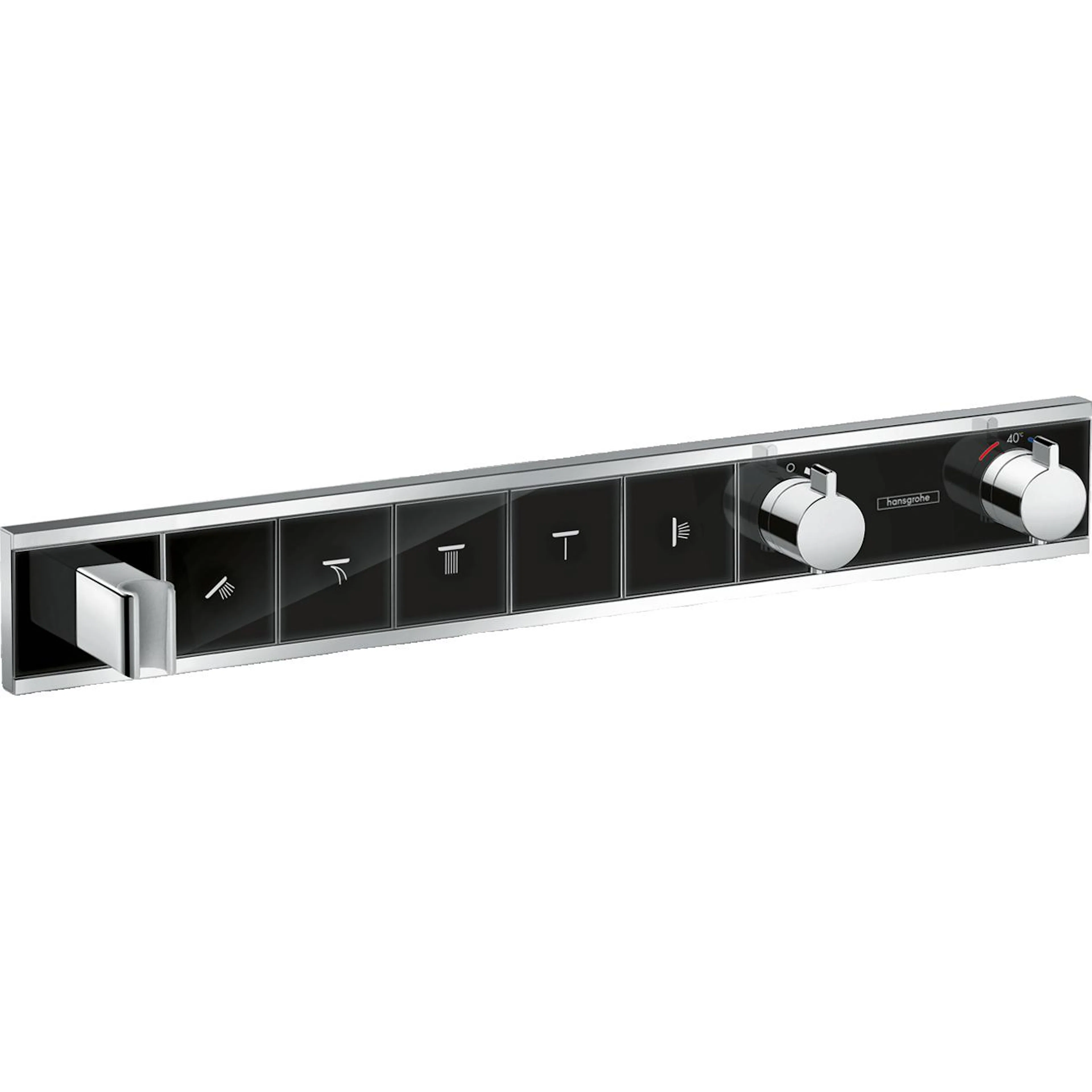 RainSelect Termostat för inbyggnad 5 funktioner Svart/Krom