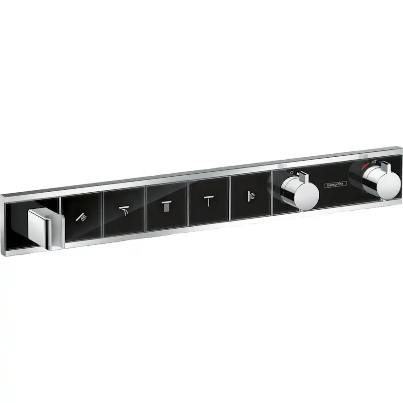 RainSelect Termostat för inbyggnad 5 funktioner Svart/Krom