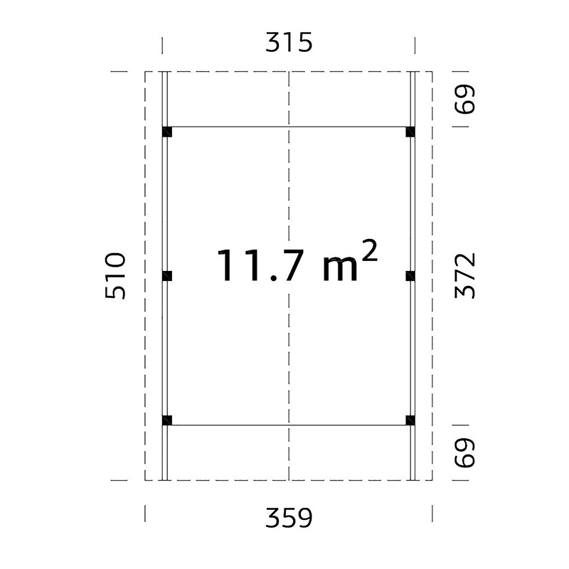 Carport Palmako Robert 11,7 m2