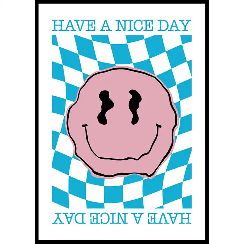 Poster Gallerix Smiley Pink And Blue