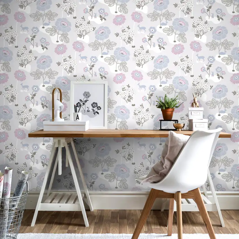 Tapet Duro 1900 Blomsteräng Ljusgrå 398-02