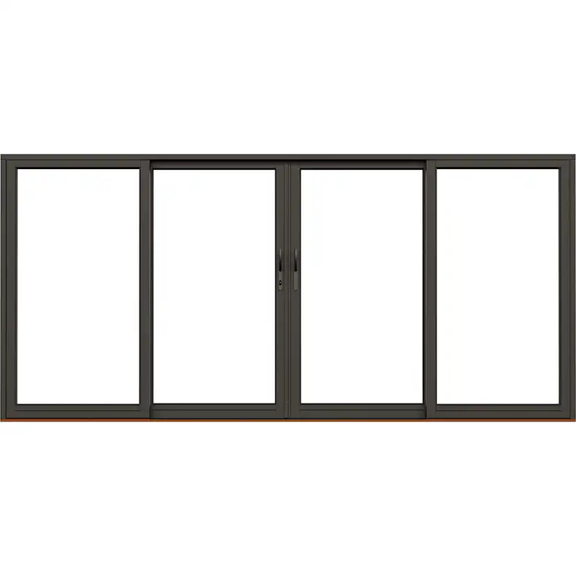 Parskjutdörr NorDan NTech Aluminium 4-Delad BlackLine Svart