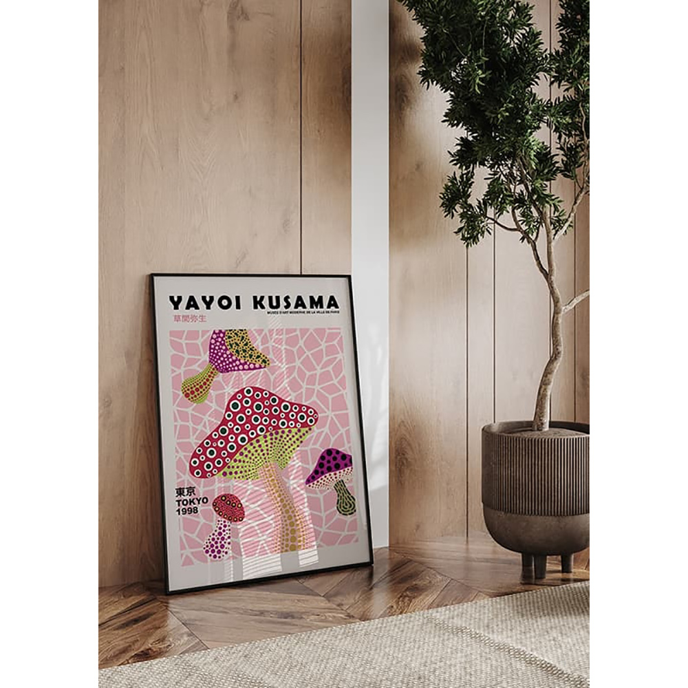 Poster Gallerix Infinity Mushrooms Pink Yayoi Kusama