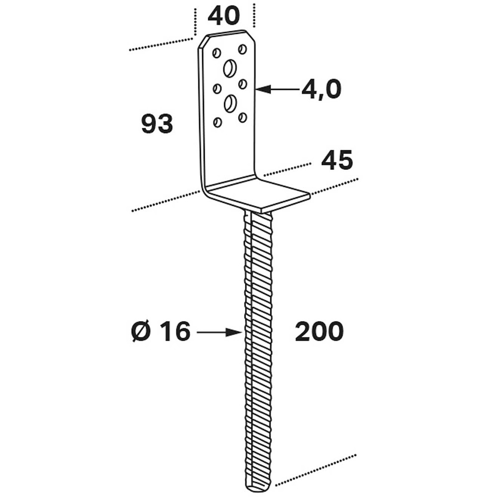 Stolphållare Psl 45x40 45x40 mm