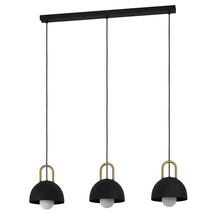 Takpendel Eglo Calmanera med 3 Lampor Svart, Mässing