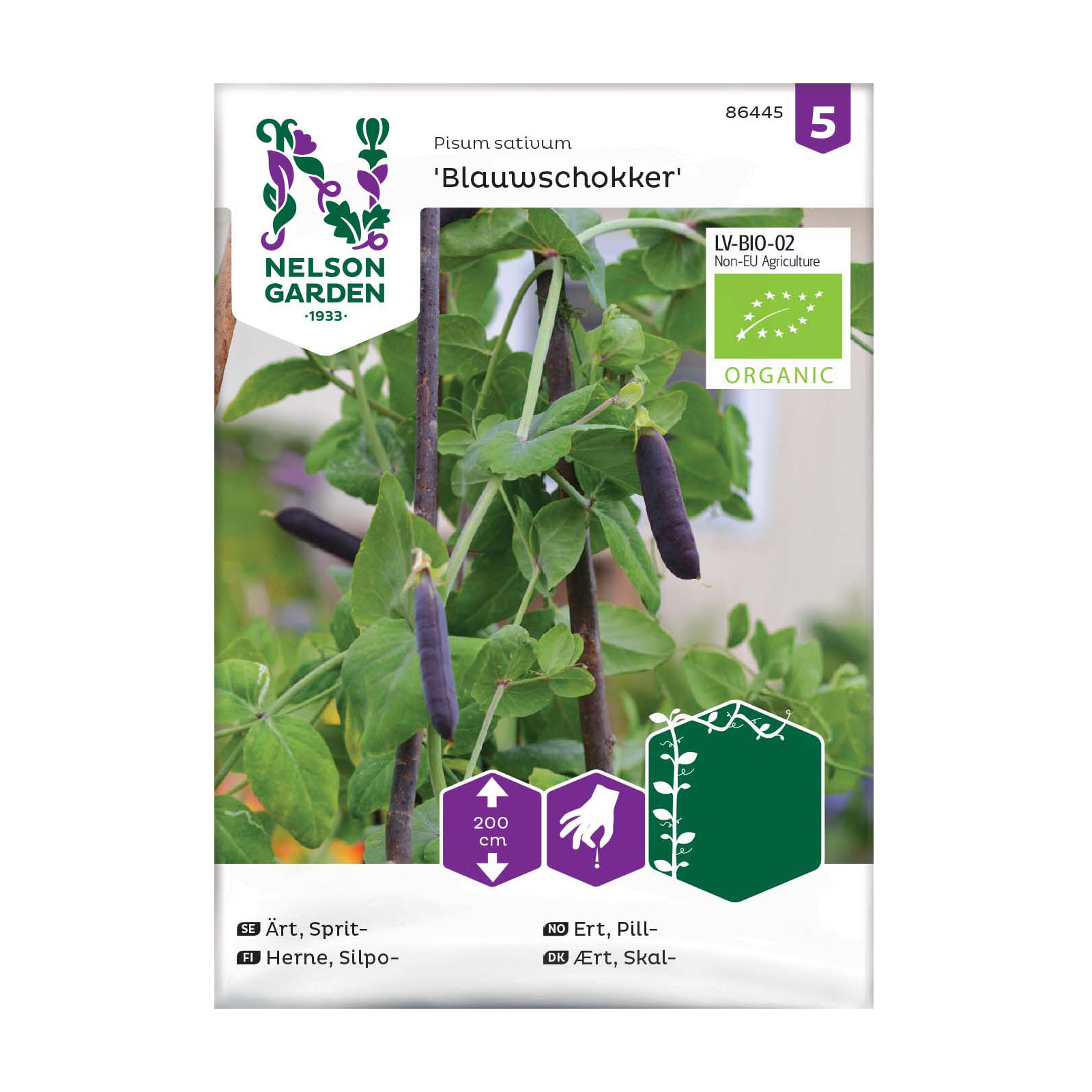 Frö Spritärt Nelson Garden Blauwschokker Organic