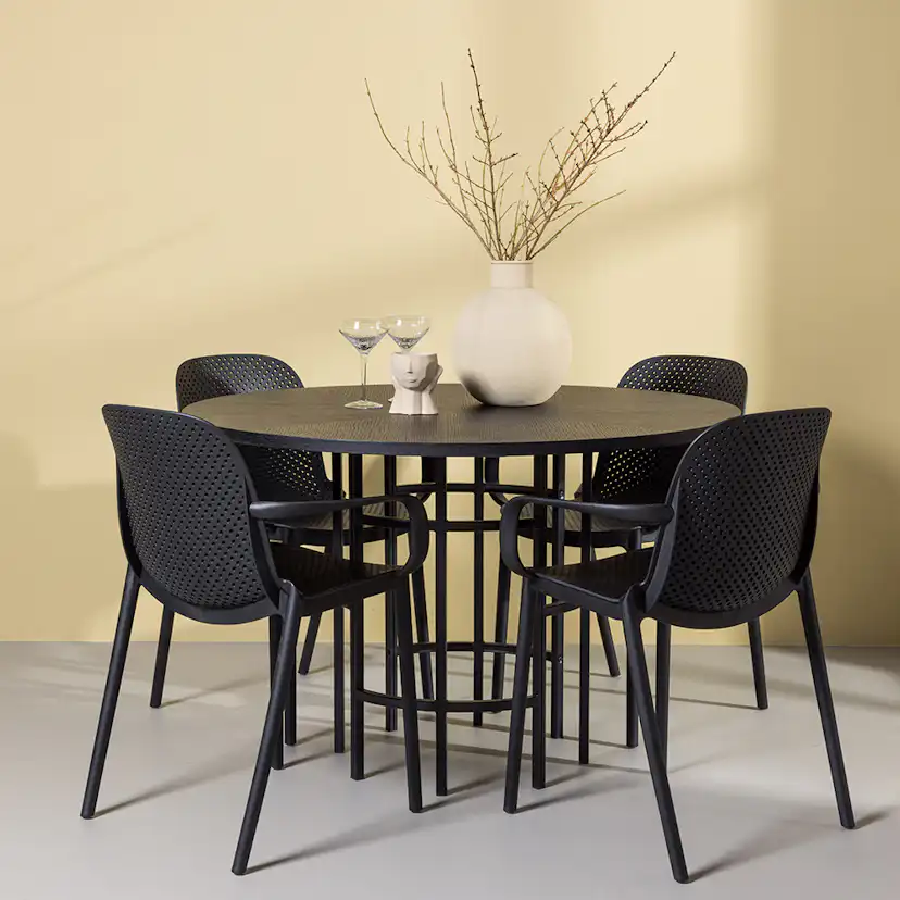 Matgrupp Venture Home Copenhagen Ø 115 cm med 4 Baltimore Stolar