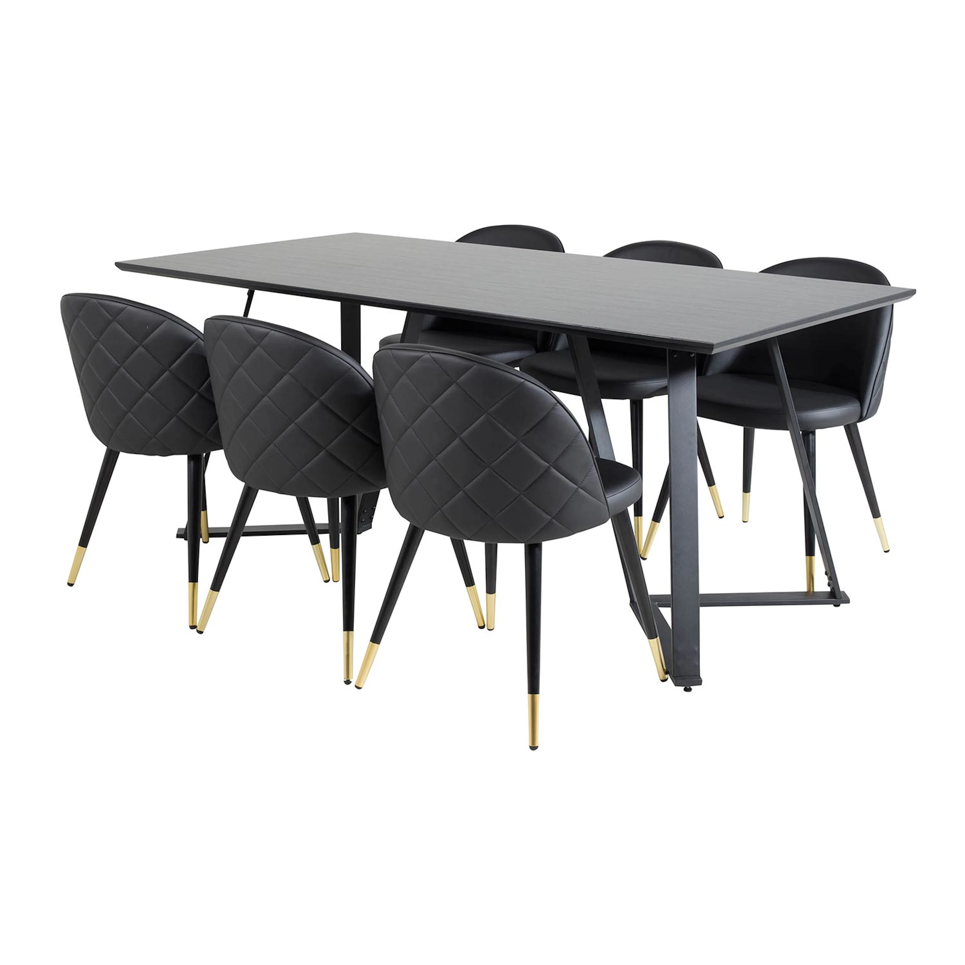 Matgrupp Venture Home Madde med 6 Valentina Stolar Konstläder