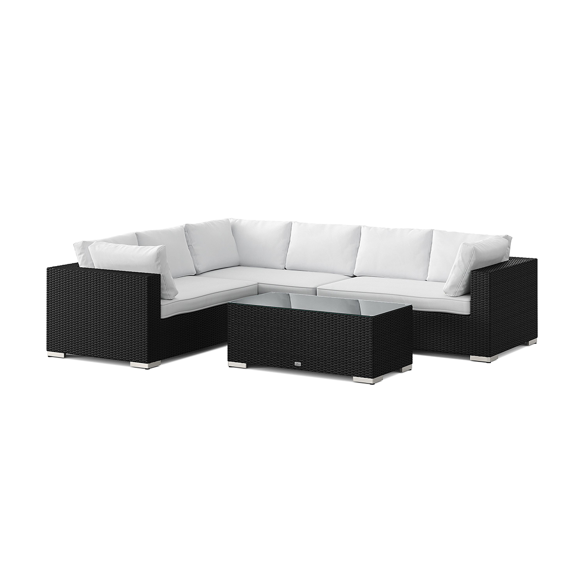Loungegrupp Comfort Garden Bahamas L-formad utesoffa höger, 6-sits med bord