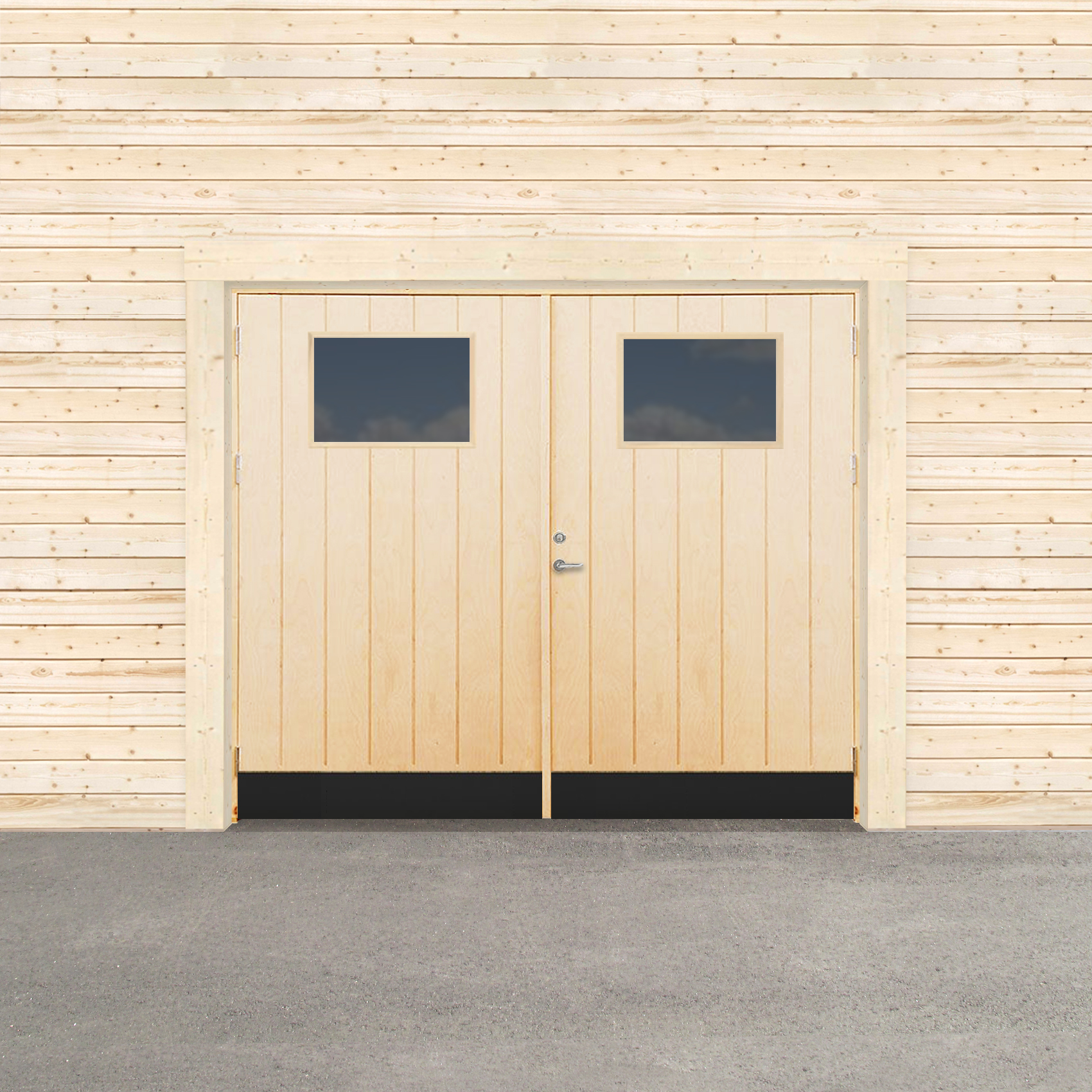 Garageport Sveadörren Kall Glasfönster Obehandlad