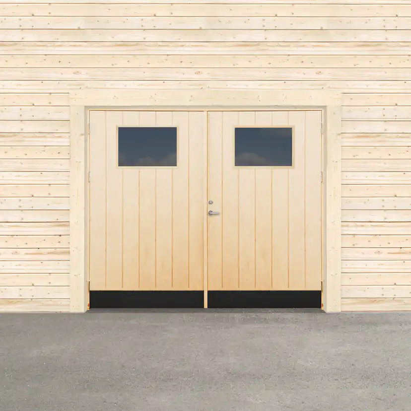 Garageport Sveadörren Kall Glasfönster Obehandlad
