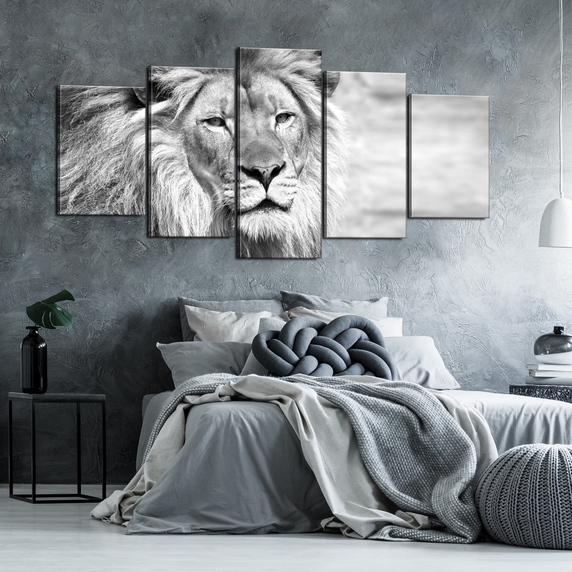 Tavla Arkiio The King Of Beasts Black and White 5 delar