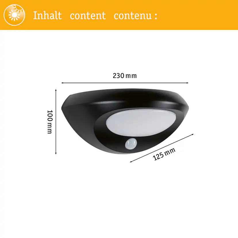Fasadbelysning Solcell Paulmann Sorova LED med Skymningsstyrd rörelsedetektor IP44