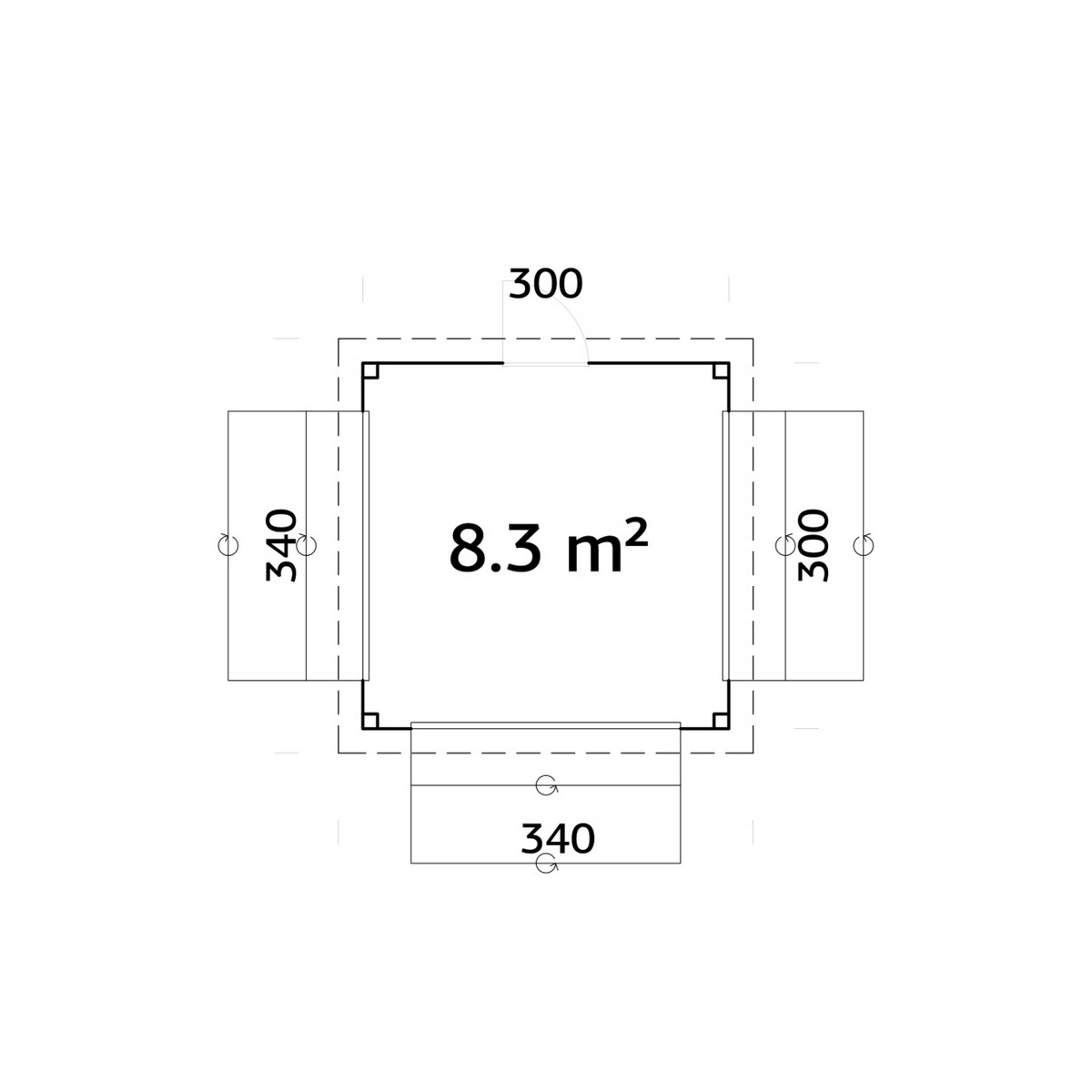 Kiosk Palmako Lenna 8,3 m2 Set 306