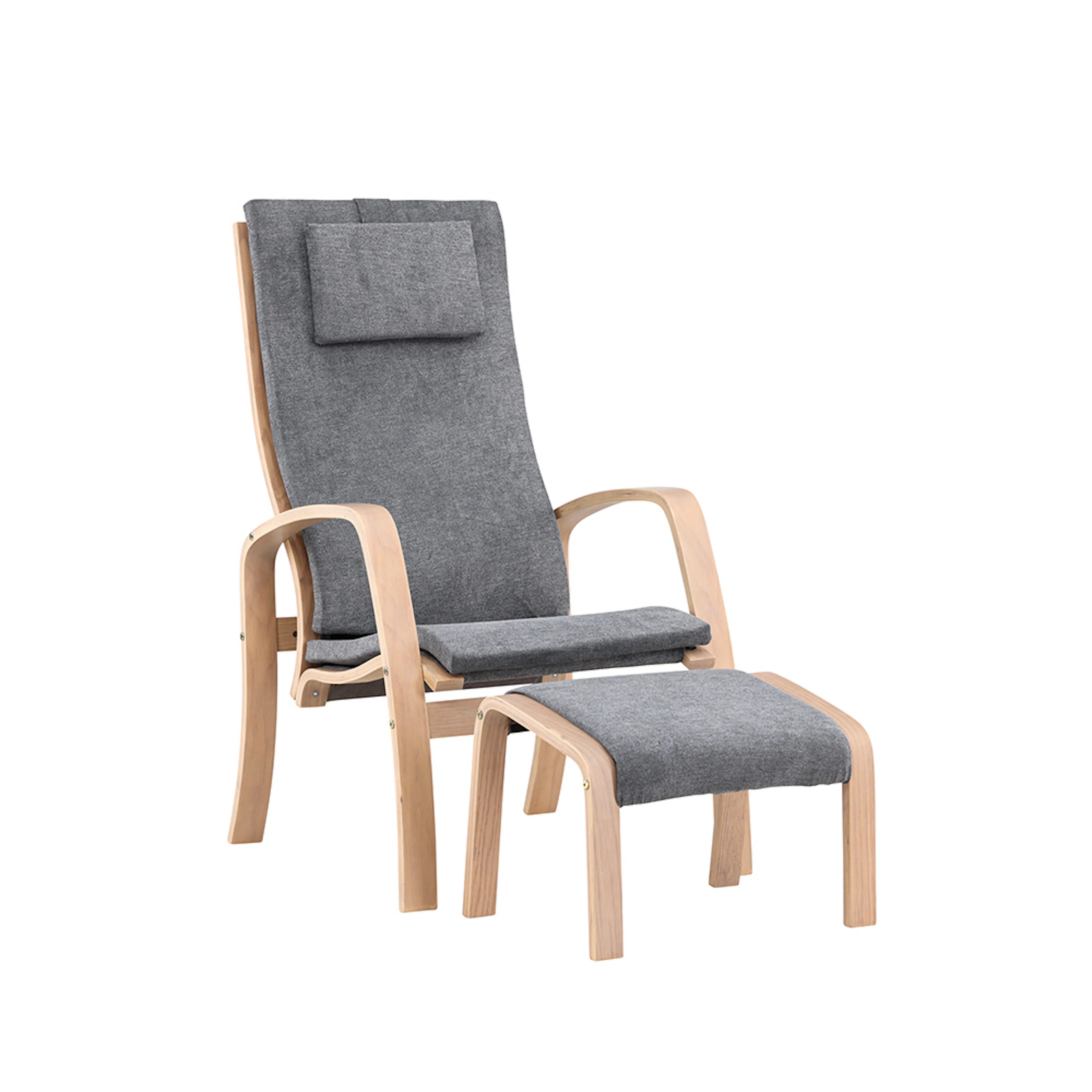 Grötö Lounge Chair  - Oak Veneer  /  Dark Grey Mörkgrå