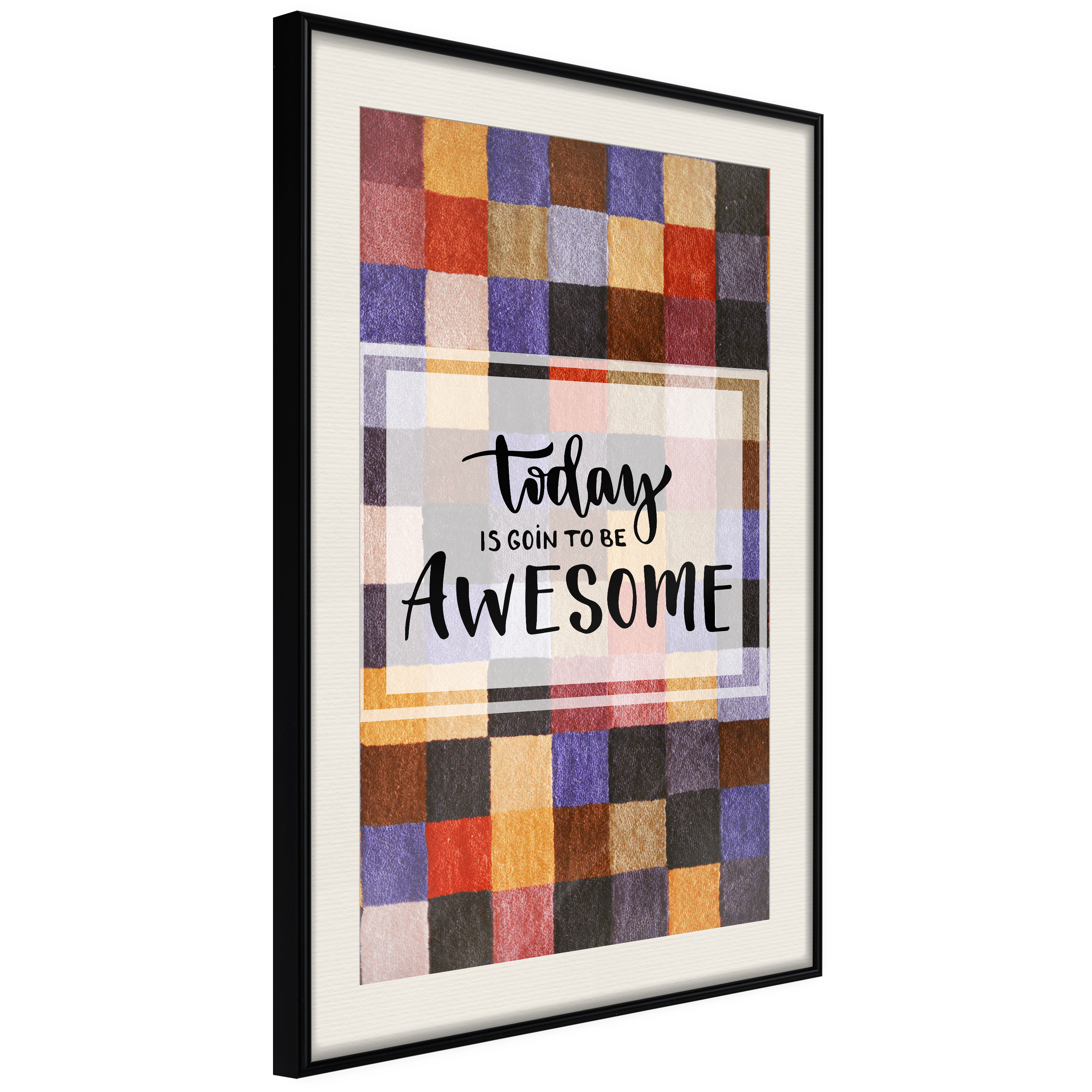 Affisch - Today Is Goin To Be Awesome [Poster] 30x45 Svart ram med passepartout, 30x45 cm
