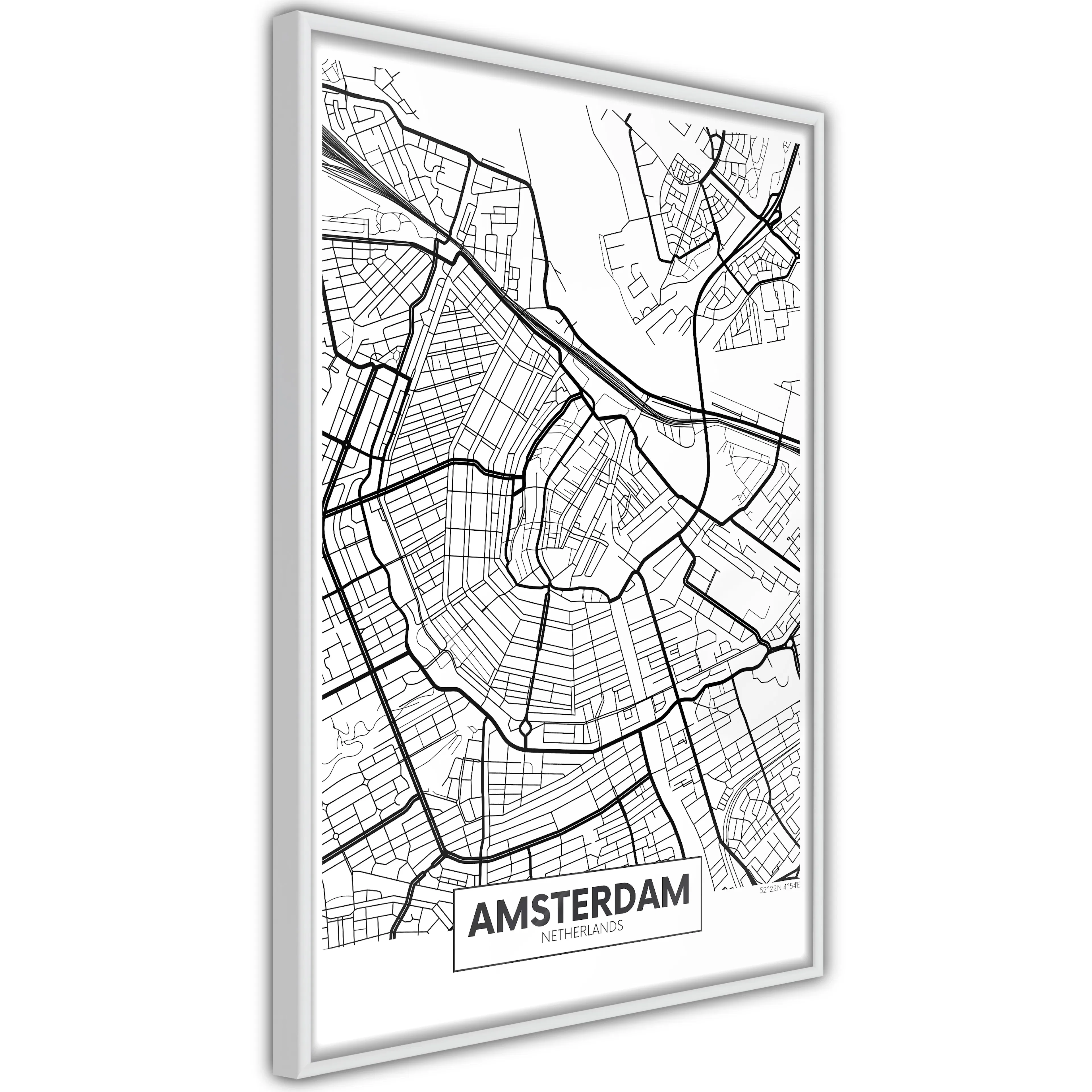 Poster Artgeist Affisch Map of Amsterdam