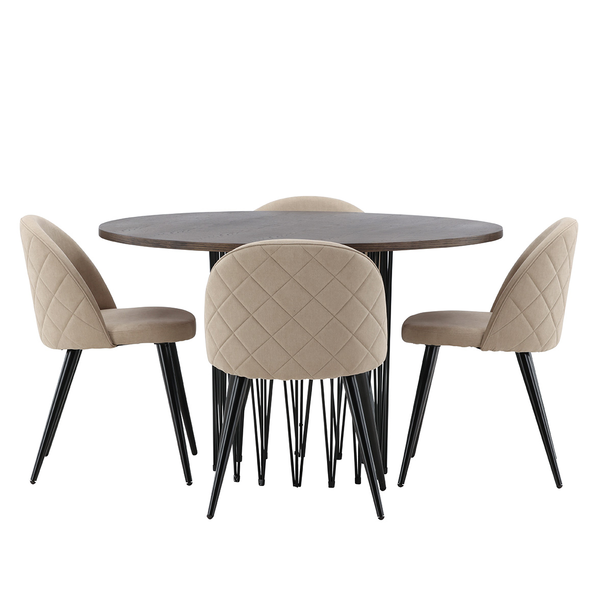 Matgrupp furniture/fashion Stone med 4 Velvet Stitches Stolar