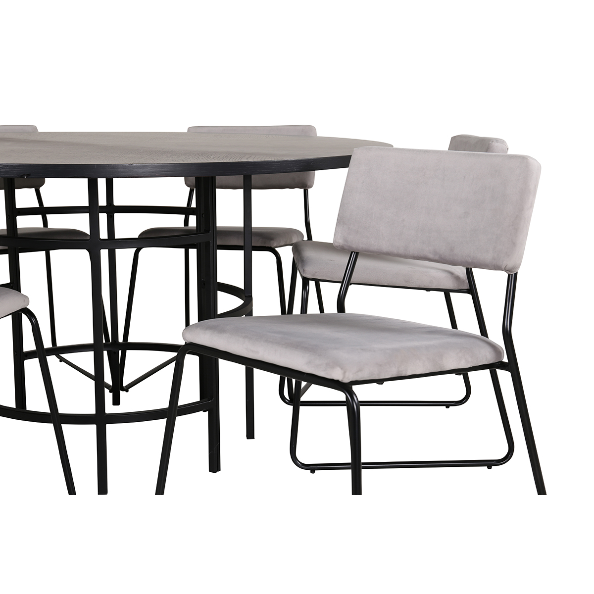 Copenhagen - Dining Table round - Black / Black+Kenth Chair Grå/Svart