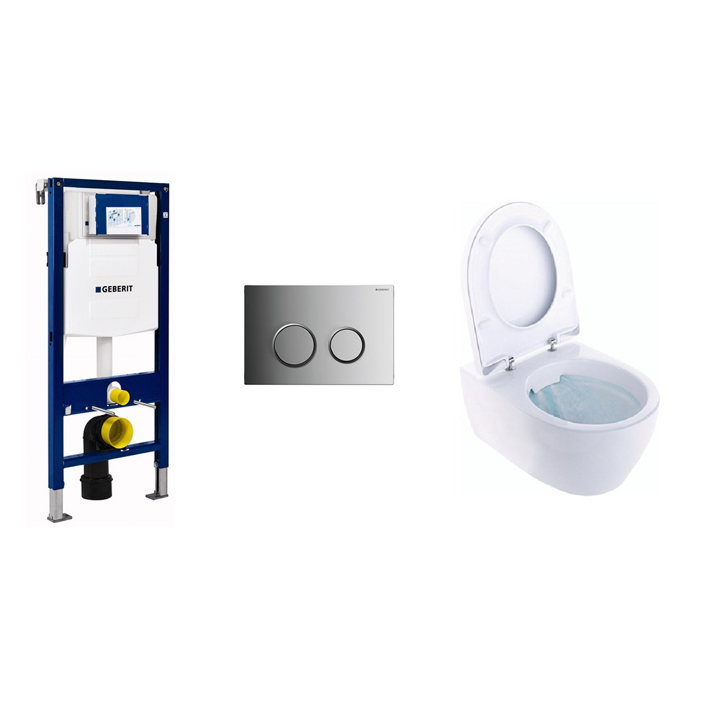 Vägghängd Toalettstol Ifö iCon Rimfree med Geberit Duofix