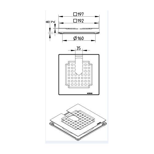 Golvbrunnssil Blücher Klinkerset Vienna med Slits 200x200