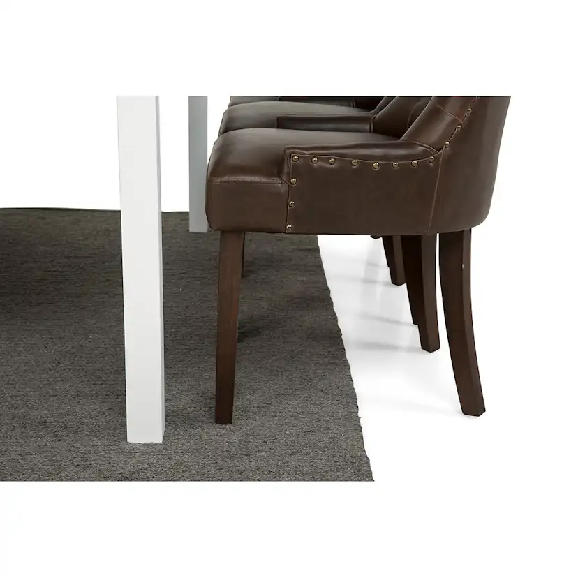 Matgrupp In Living Jasmin 180 cm med 6 Tuva Fåtölj Vit/Brun