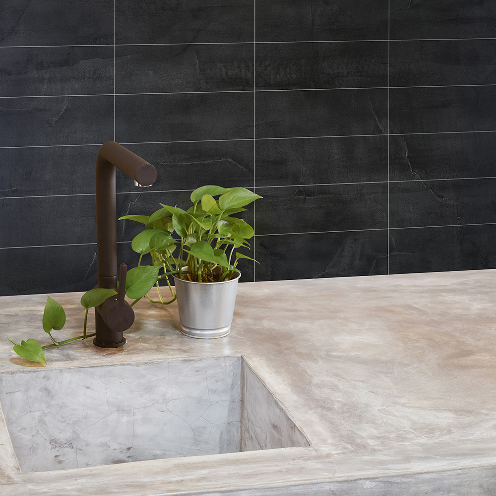 Väggskiva BerryAlloc Kitchen Wall Svart Kalk 10x30 cm