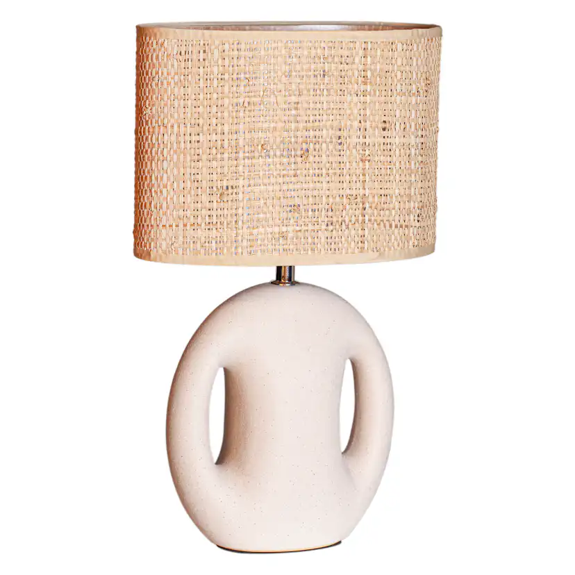 Bordslampa Cottex Hold H40,5 cm Keramikfot med Naturskärm