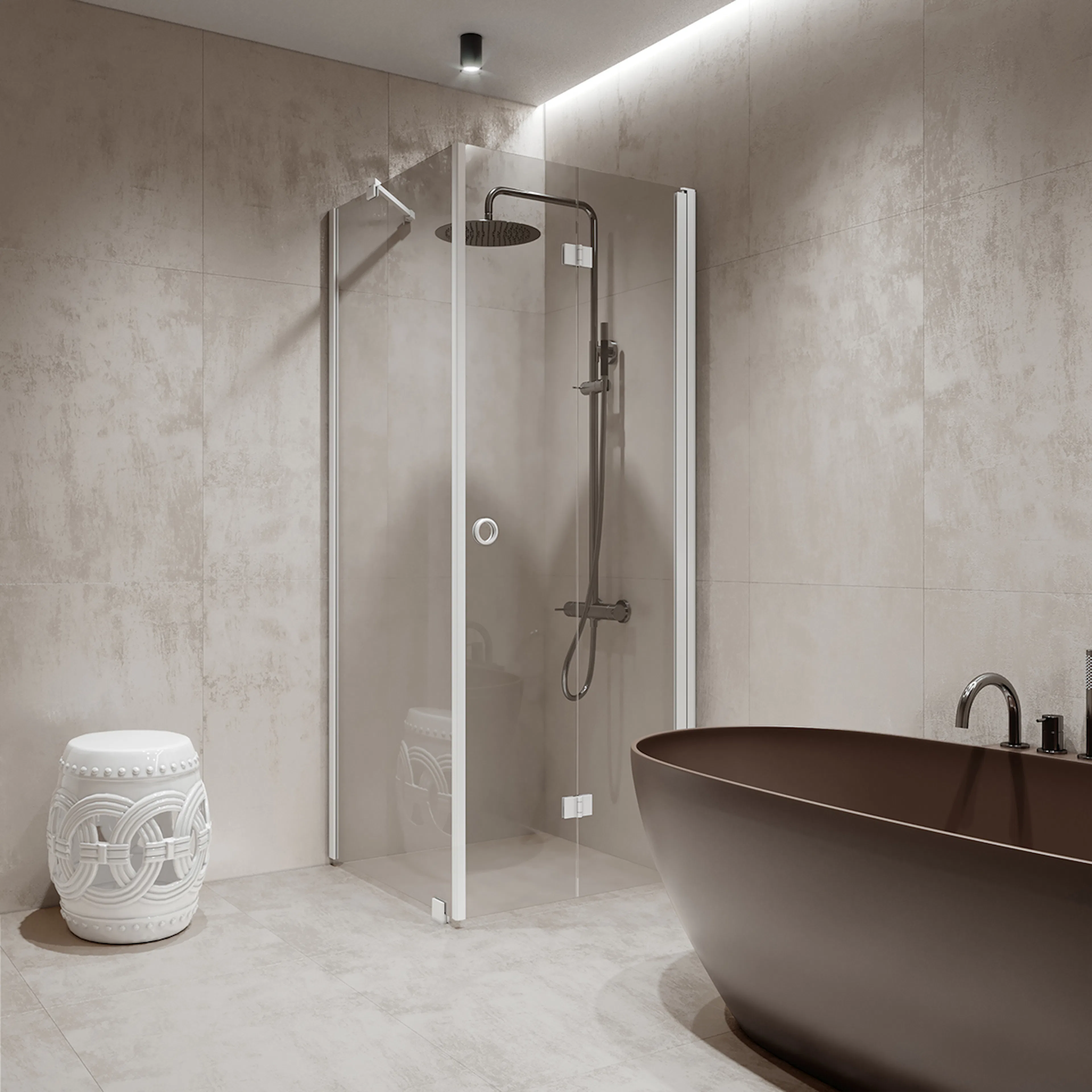 Duschhörn Hietakari Forma 369 Fast Vägg och Vikbar Dörr