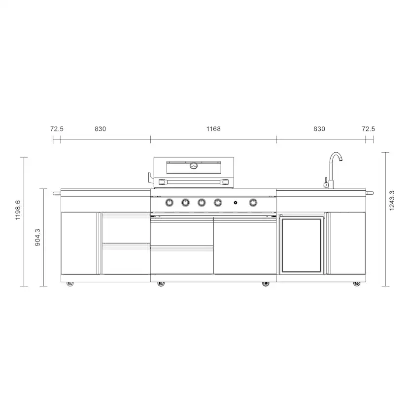 Fristående utekök Myoutdoorkitchen Pure Plus Black