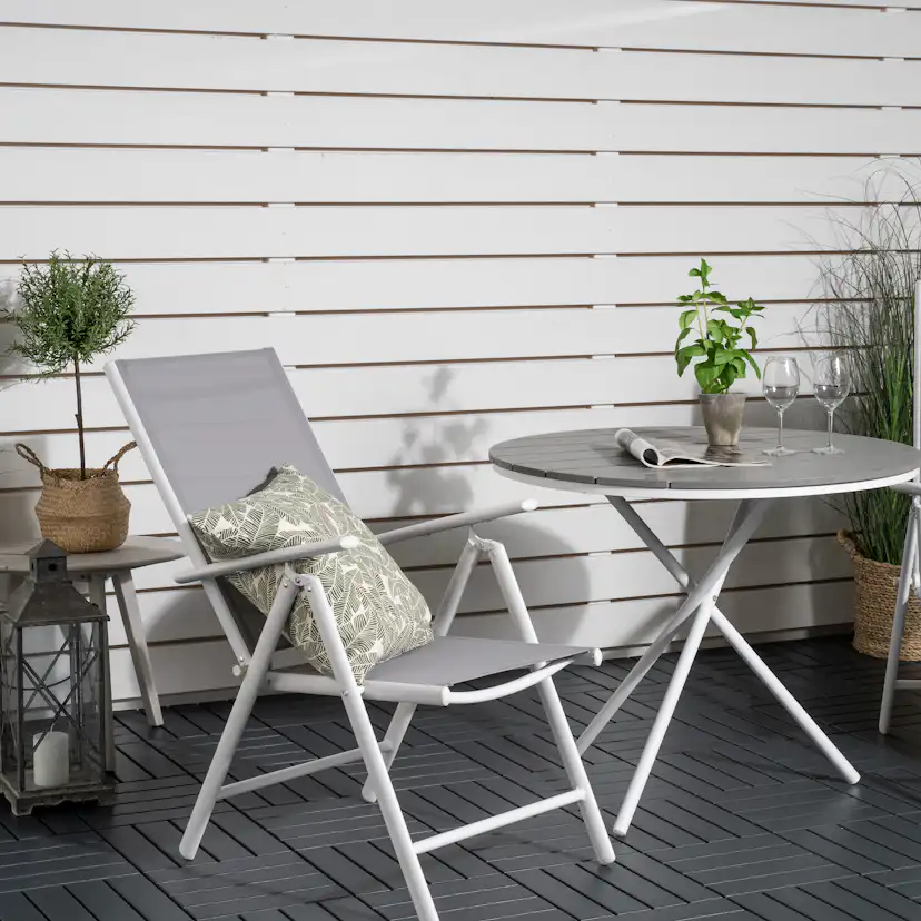 Cafégrupp Venture Home Pincy Ø 90 med 2 Bront Trädgårdsstolar Utomhus