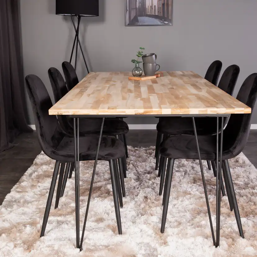 Matgrupp Venture Home Bim med 6 Pobbie Stolar Sammet