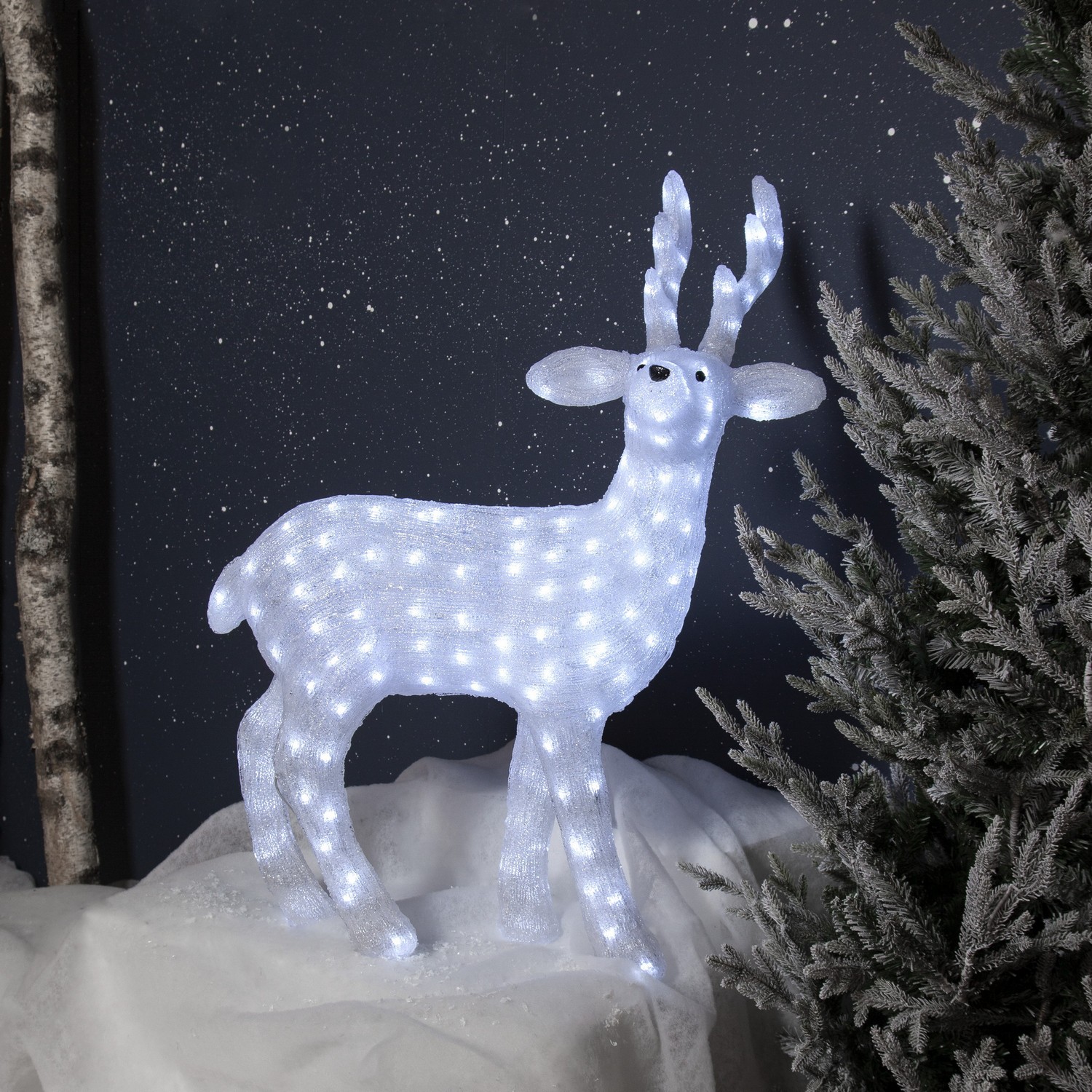 Dekorationsfigur Star Trading Crystalo hjort 97 cm