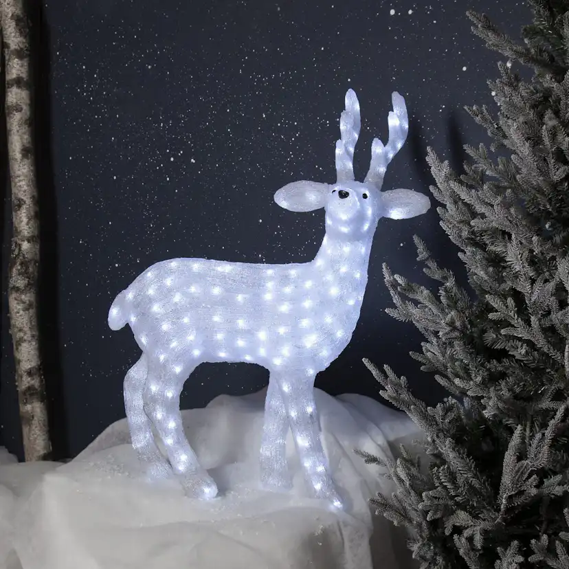 Dekorationsfigur Star Trading Crystalo hjort 97 cm