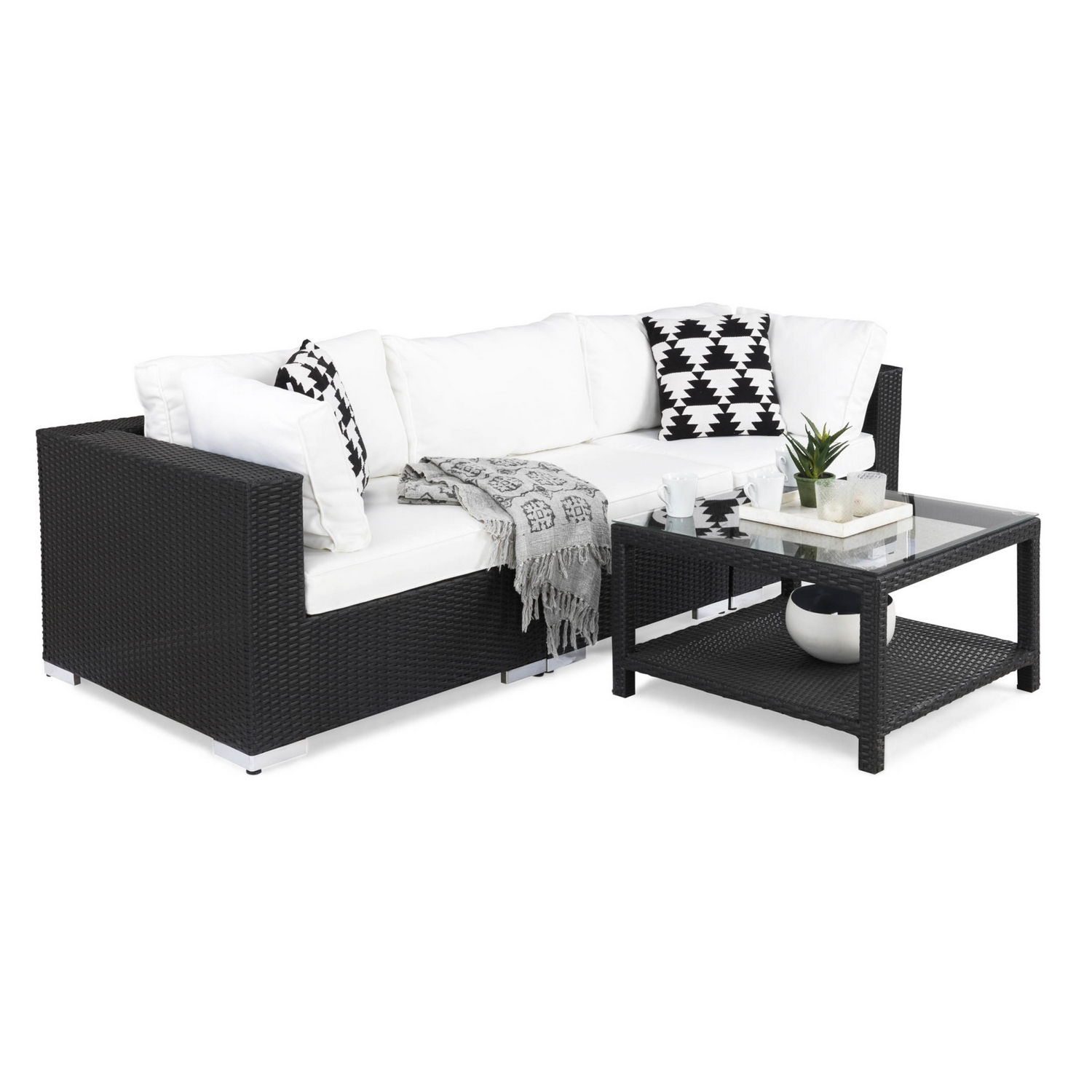 Loungegrupp Comfort Garden Bahamas 3-sits med Utebord 75x75 Utomhus