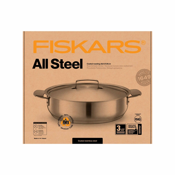 Ugnspanna Fiskars All Steel 28 cm - Tålig Form med Jämn Värmefördelning