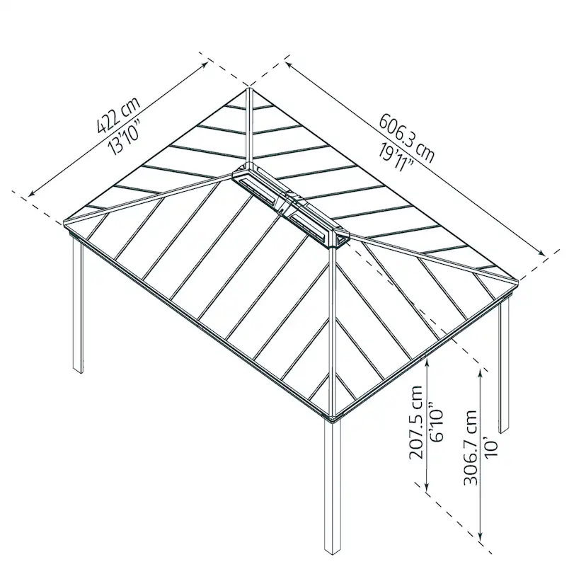 Paviljong Canopia By Palram Dallas 4,2 x 6m Antracitgrå