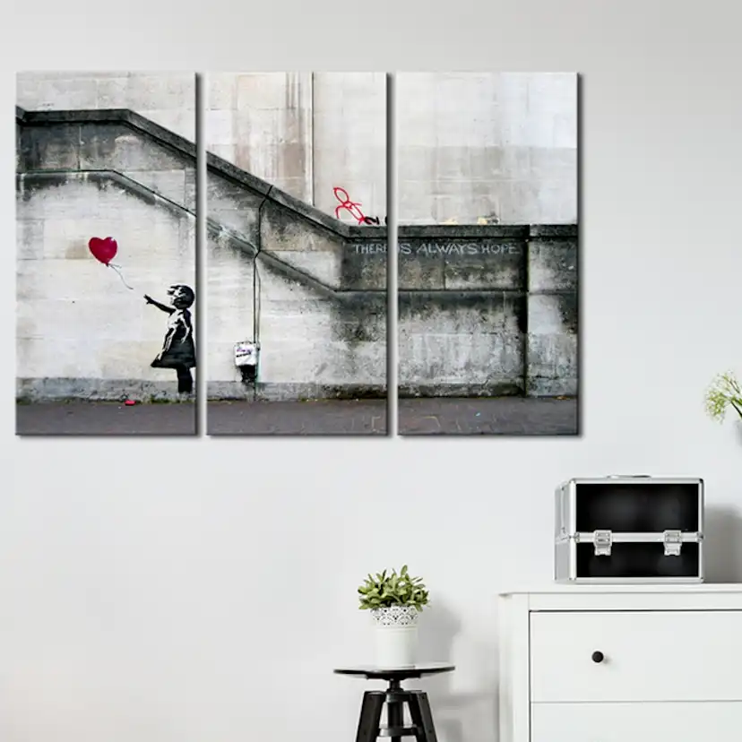 Tavla Arkiio Girl With a Balloon By Banksy