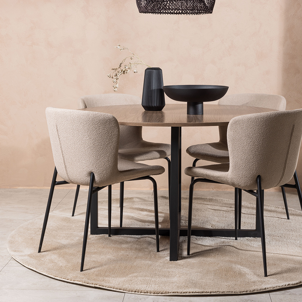 Matgrupp Venture Home Durango Ø 120 cm med 4 Modesto Stolar