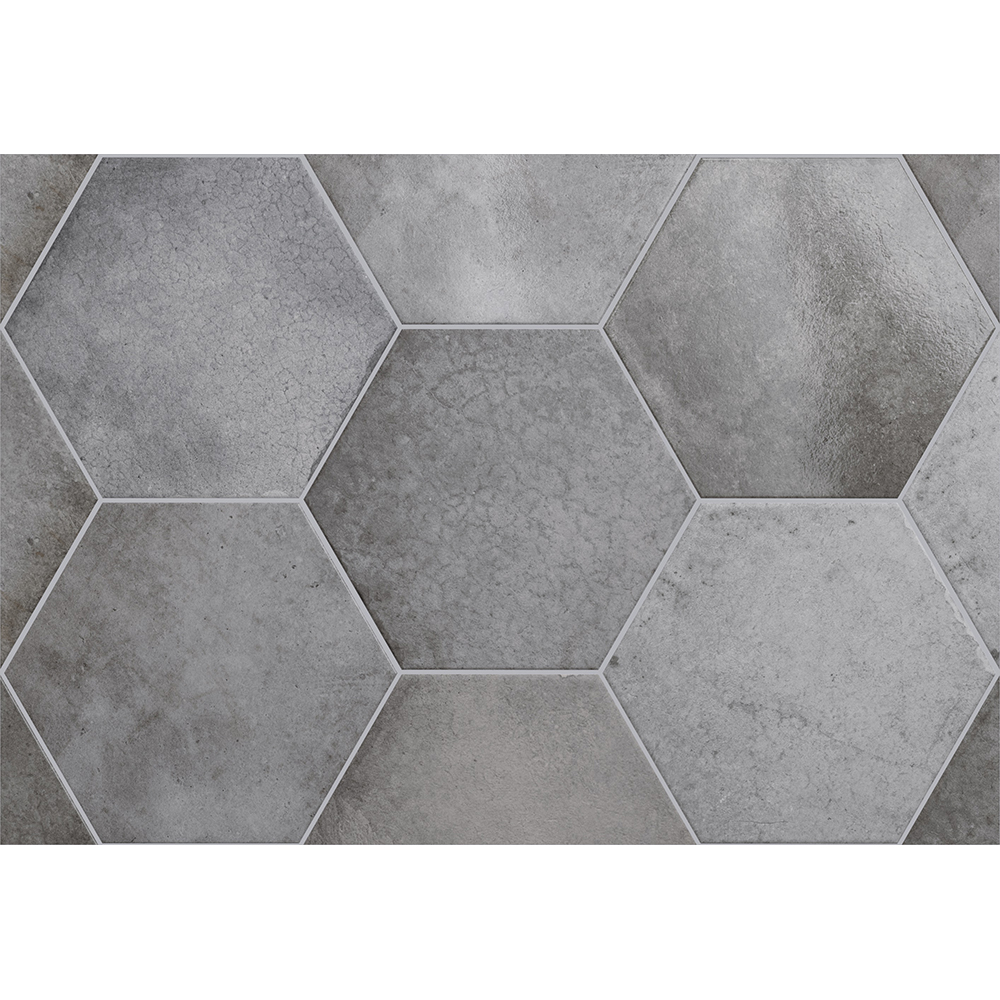 Klinker Lhådös Story grey shadow hexagon 17,5x20 cm