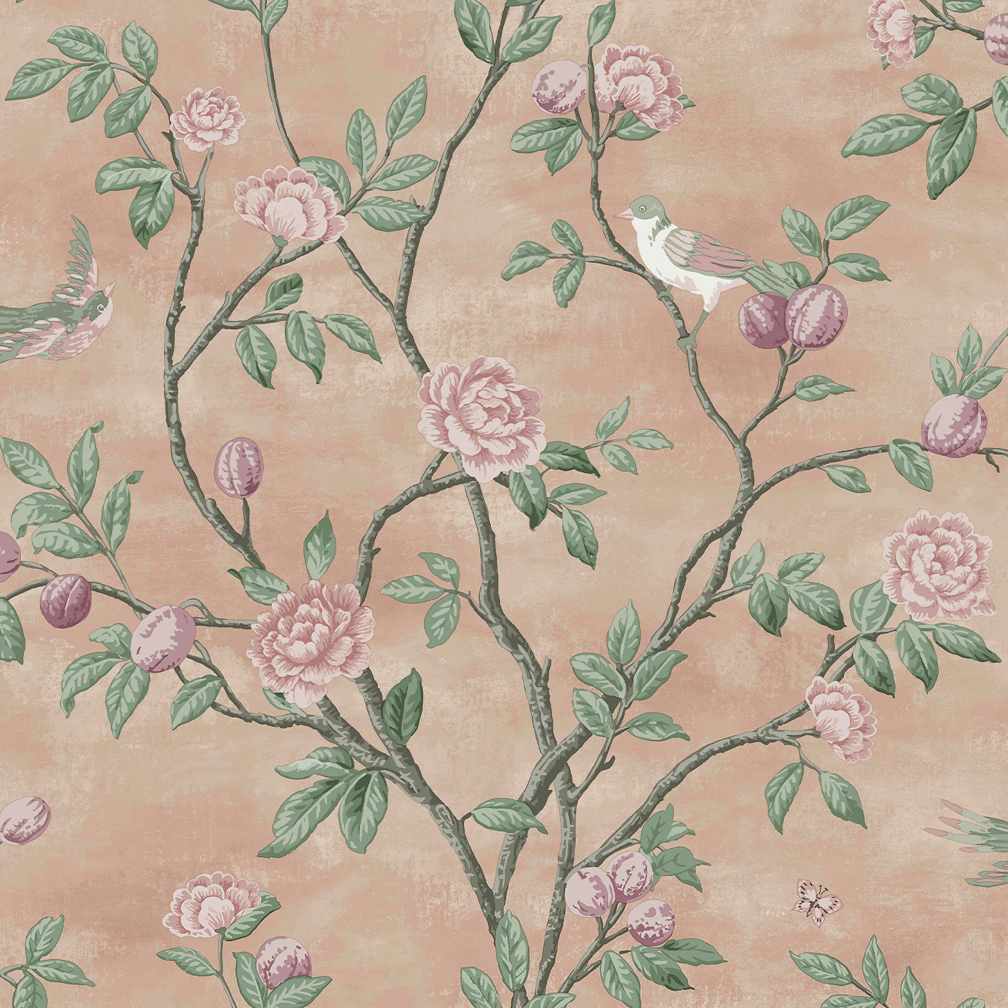 Tapet Laura Ashley Eglantine Blush EasyUp, Mönstrad Flerfärgad