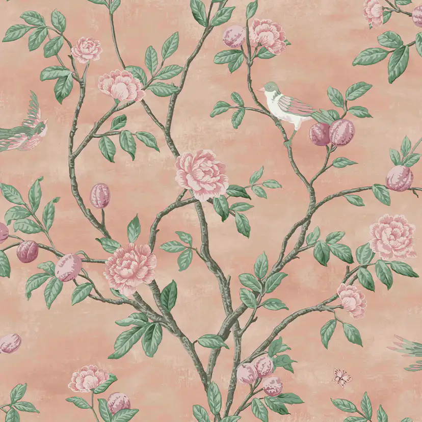 Tapet Laura Ashley Eglantine Blush EasyUp, Mönstrad Flerfärgad