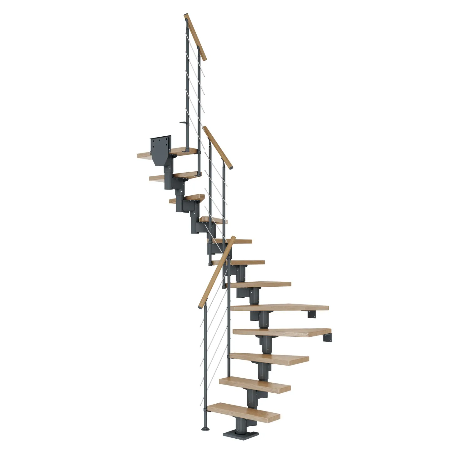DUBLIN ek 1/2 svängd antracit STYLE6 räcke 11T 61cm Antracit, LxB: 1210x610 mm